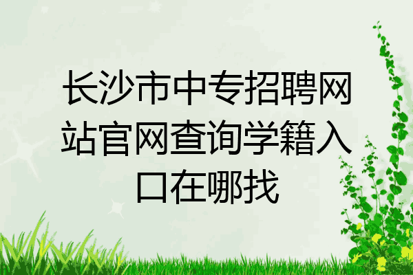 长沙市中专招聘网站官网查询学籍入口在哪找