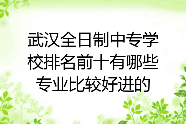 武汉全日制中专学校排名前十有哪些专业比较好进的