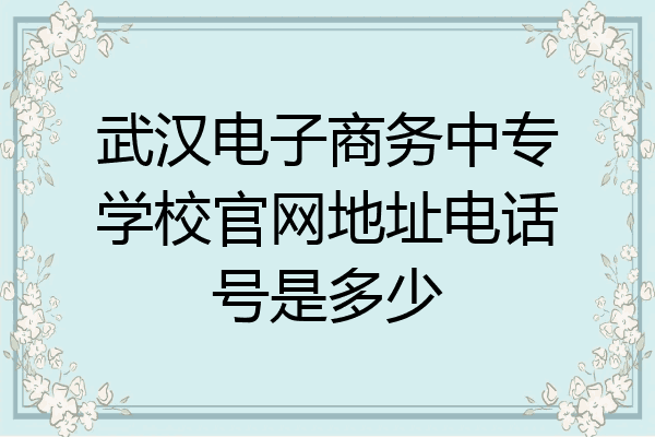 武汉电子商务中专学校官网地址电话号是多少