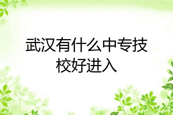 武汉有什么中专技校好进入