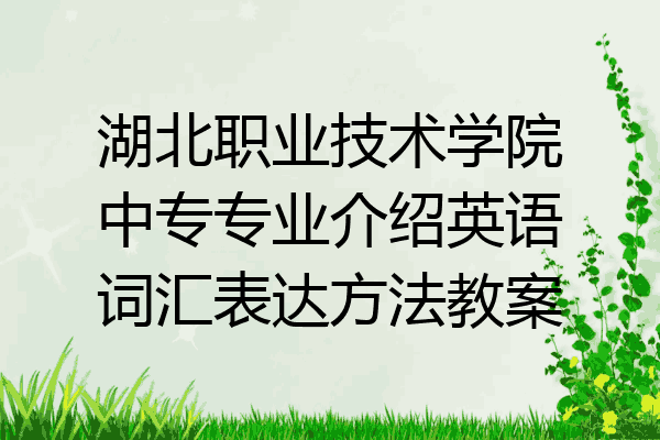 湖北职业技术学院中专专业介绍英语词汇表达方法教案