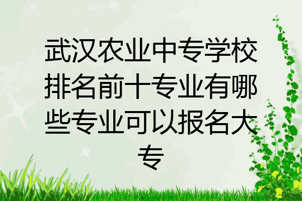 武汉农业中专学校排名前十专业有哪些专业可以报名大专