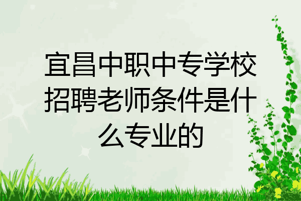 宜昌中职中专学校招聘老师条件是什么专业的