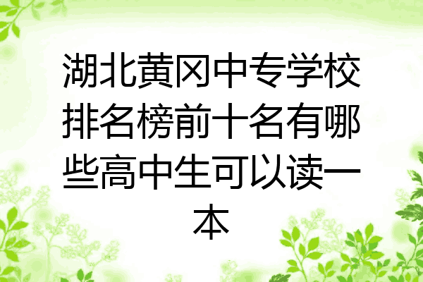 湖北黄冈中专学校排名榜前十名有哪些高中生可以读一本