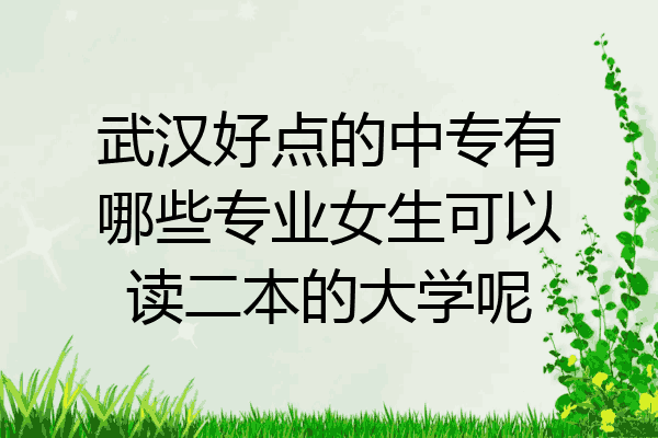 武汉好点的中专有哪些专业女生可以读二本的大学呢