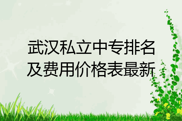 武汉私立中专排名及费用价格表最新