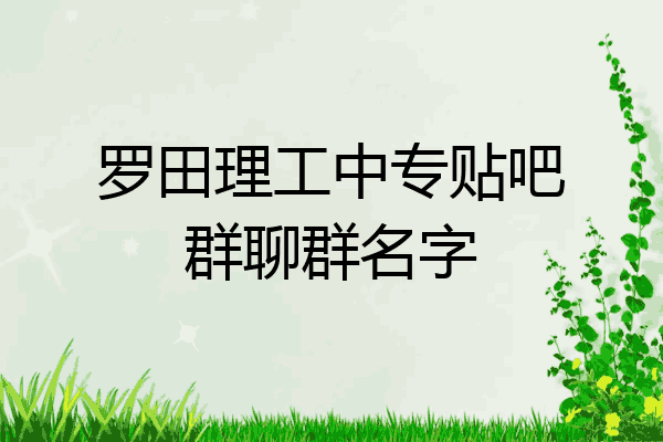 罗田理工中专贴吧群聊群名字