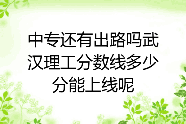 中专还有出路吗武汉理工分数线多少分能上线呢