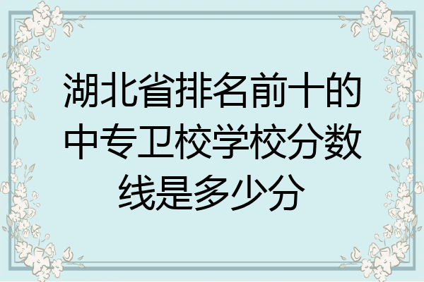 湖北省排名前十的中专卫校学校分数线是多少分