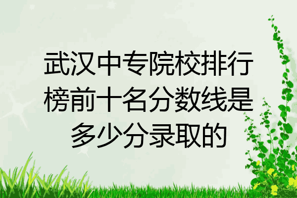 武汉中专院校排行榜前十名分数线是多少分录取的