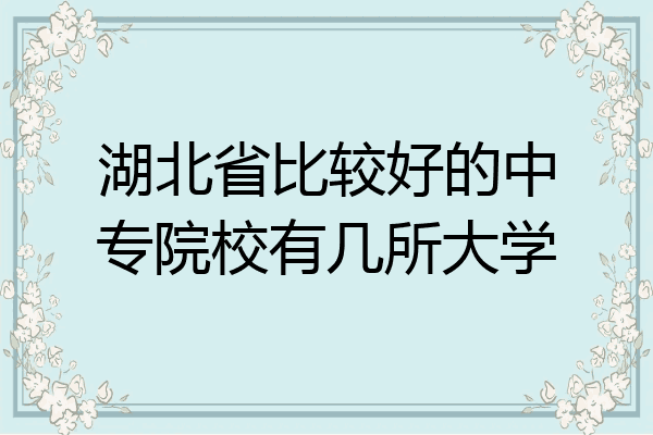 湖北省比较好的中专院校有几所大学
