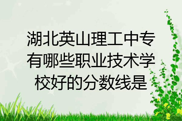湖北英山理工中专有哪些职业技术学校好的分数线是