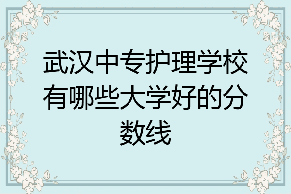 武汉中专护理学校有哪些大学好的分数线