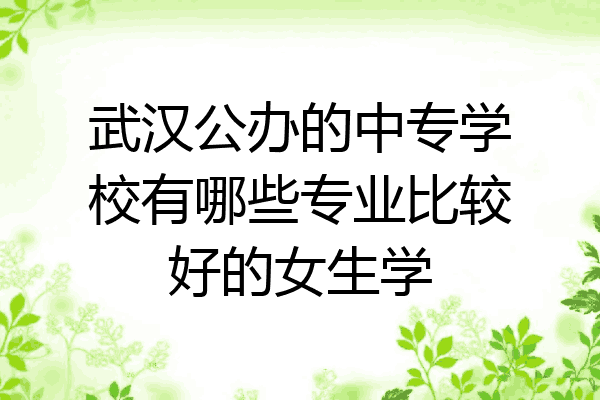 武汉公办的中专学校有哪些专业比较好的女生学