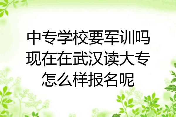 中专学校要军训吗现在在武汉读大专怎么样报名呢