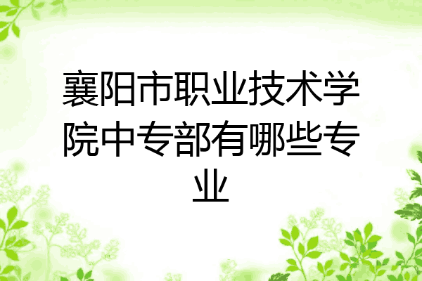 襄阳市职业技术学院中专部有哪些专业