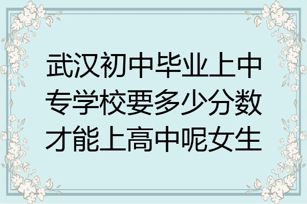 武汉初中毕业上中专学校要多少分数才能上高中呢女生