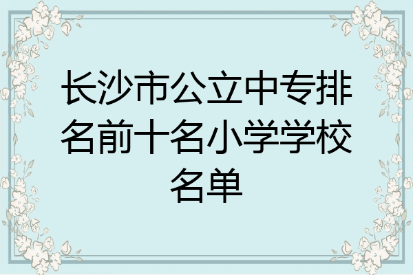 长沙市公立中专排名前十名小学学校名单