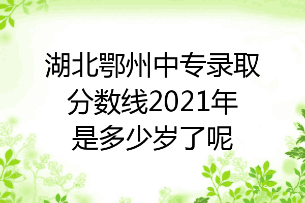 湖北鄂州中专录取分数线2021年是多少岁了呢