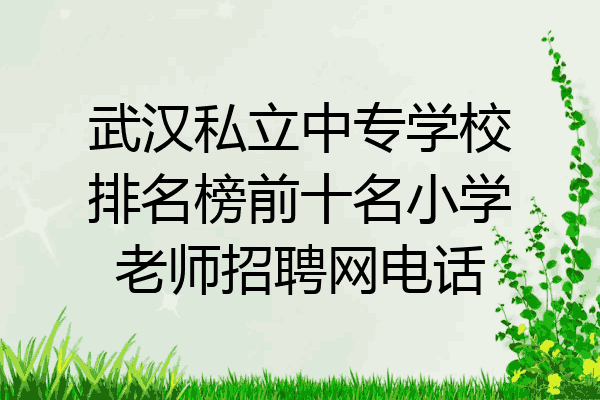 武汉私立中专学校排名榜前十名小学老师招聘网电话