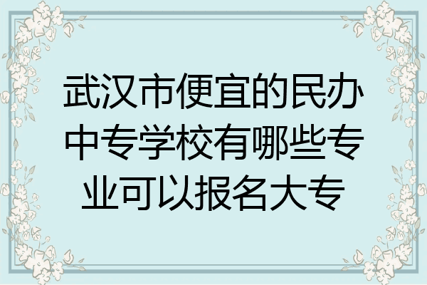 武汉市便宜的民办中专学校有哪些专业可以报名大专