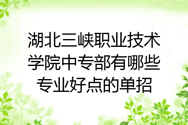 湖北三峡职业技术学院中专部有哪些专业好点的单招