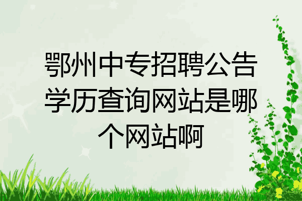 鄂州中专招聘公告学历查询网站是哪个网站啊