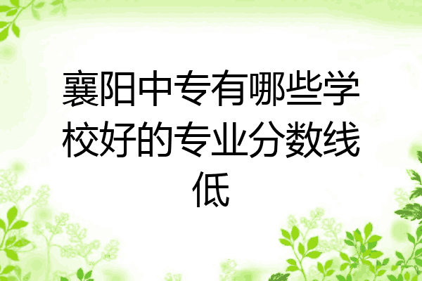 襄阳中专有哪些学校好的专业分数线低