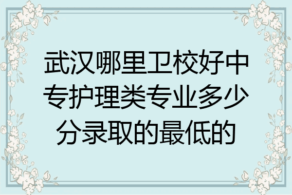 武汉哪里卫校好中专护理类专业多少分录取的最低的