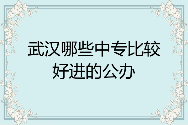 武汉哪些中专比较好进的公办