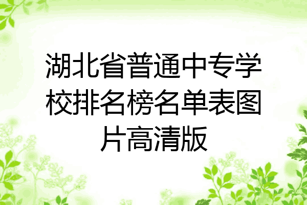 湖北省普通中专学校排名榜名单表图片高清版