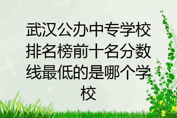 武汉公办中专学校排名榜前十名分数线最低的是哪个学校