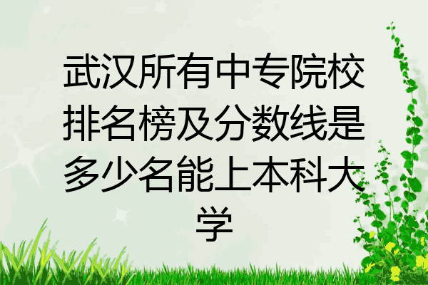 武汉所有中专院校排名榜及分数线是多少名能上本科大学