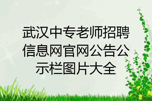 武汉中专老师招聘信息网官网公告公示栏图片大全