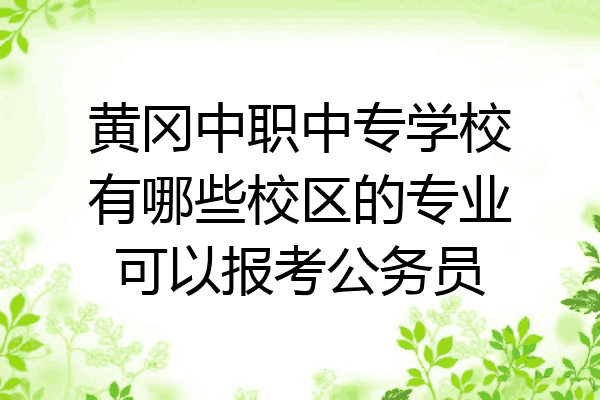 黄冈中职中专学校有哪些校区的专业可以报考公务员