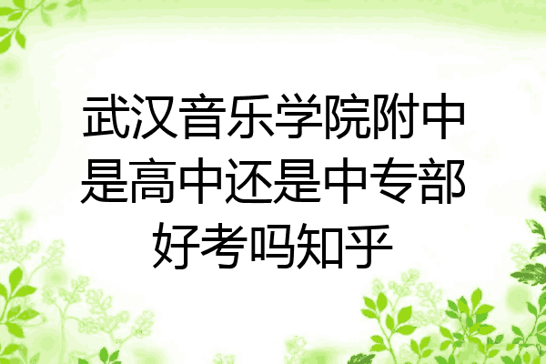武汉音乐学院附中是高中还是中专部好考吗知乎