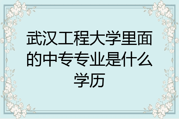 武汉工程大学里面的中专专业是什么学历