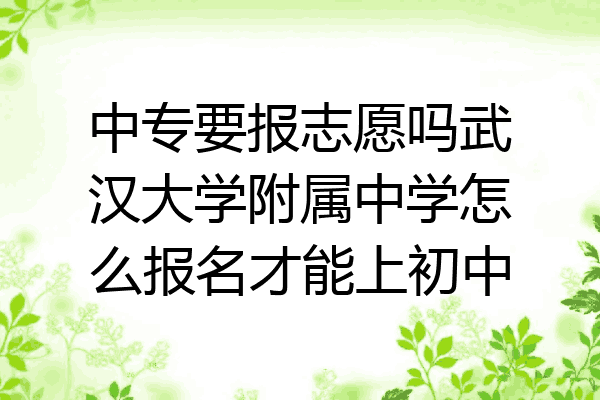 中专要报志愿吗武汉大学附属中学怎么报名才能上初中