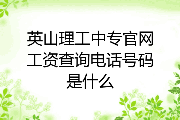 英山理工中专官网工资查询电话号码是什么
