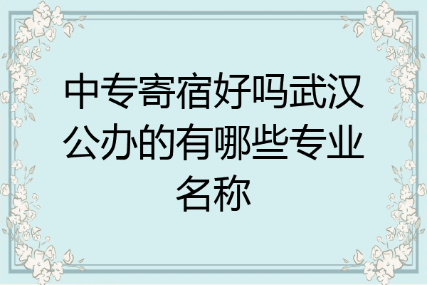中专寄宿好吗武汉公办的有哪些专业名称