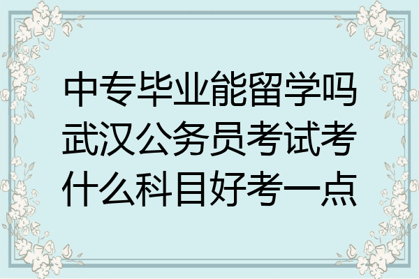 中专毕业能留学吗武汉公务员考试考什么科目好考一点