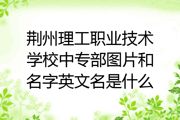 荆州理工职业技术学校中专部图片和名字英文名是什么