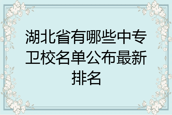 湖北省有哪些中专卫校名单公布最新排名