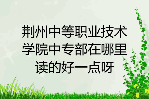 荆州中等职业技术学院中专部在哪里读的好一点呀