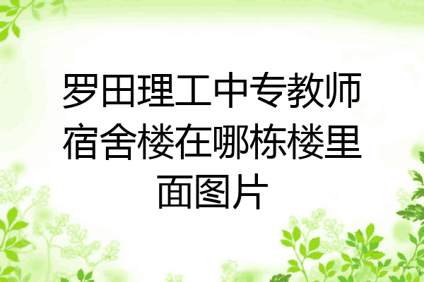 罗田理工中专教师宿舍楼在哪栋楼里面图片
