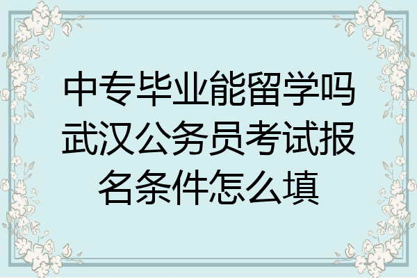 中专毕业能留学吗武汉公务员考试报名条件怎么填