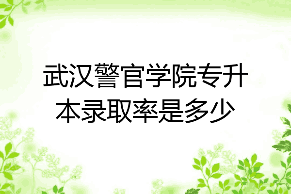 武汉警官学院专升本录取率是多少