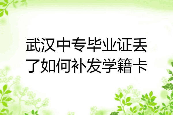 武汉中专毕业证丢了如何补发学籍卡
