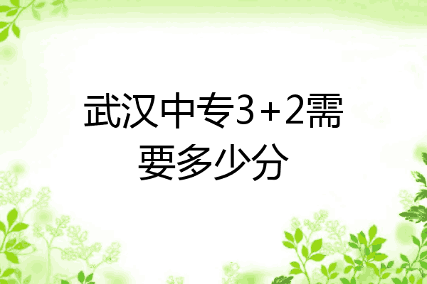 武汉中专3+2需要多少分