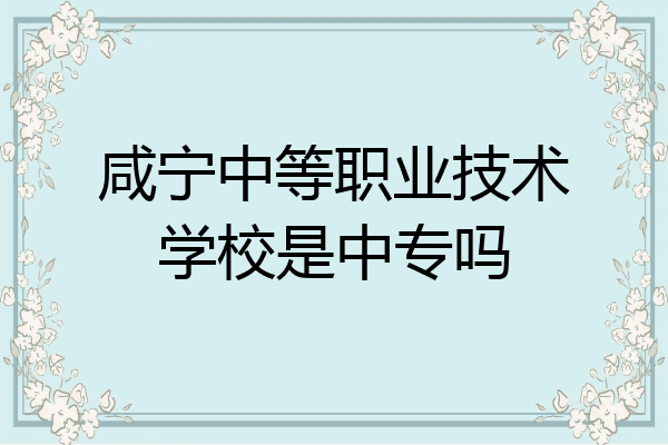咸宁中等职业技术学校是中专吗